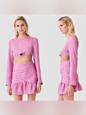 Atoir Pink Wyld Cutout Mini Dress